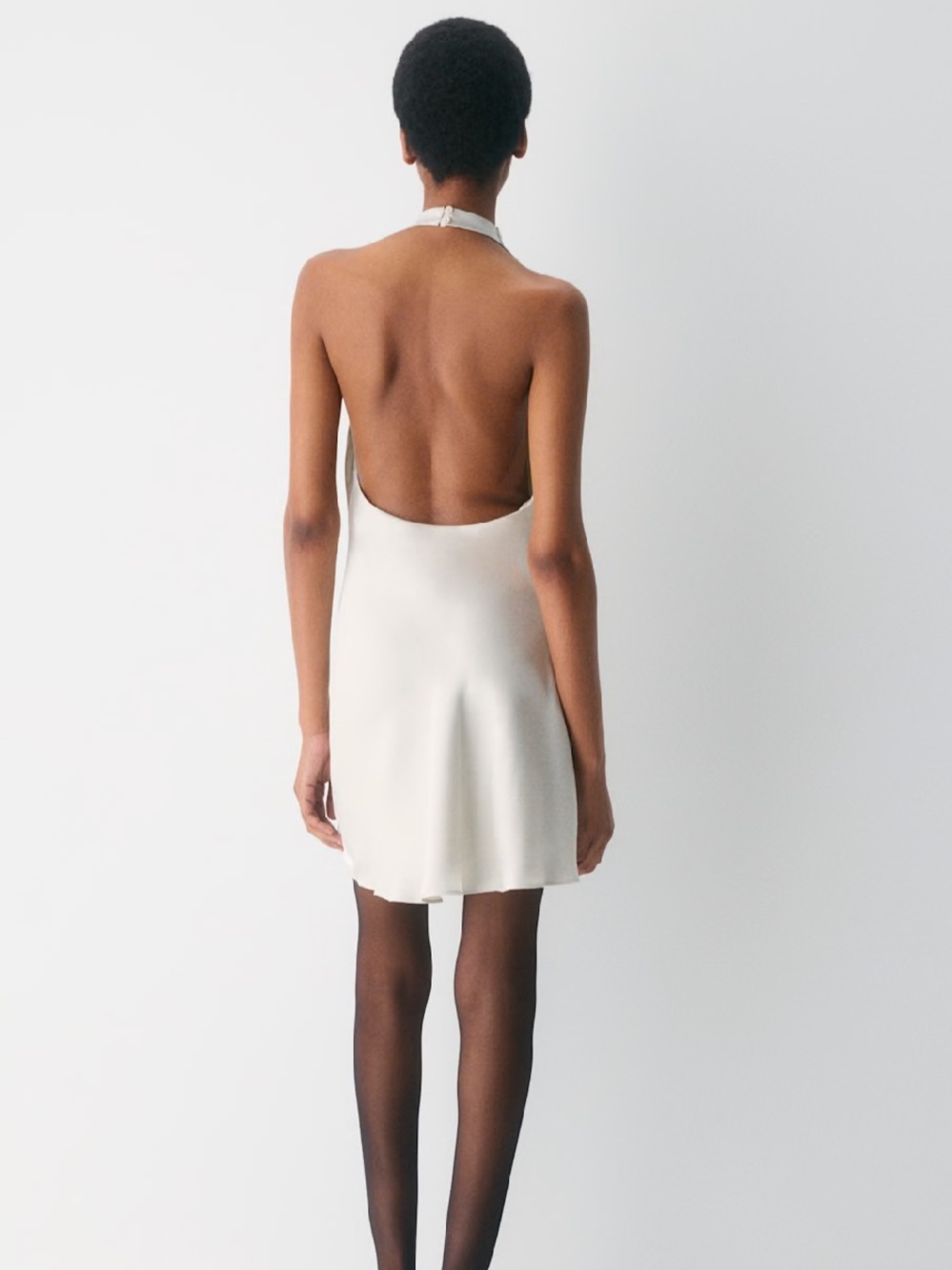 NWT Aritzia Babaton Audience Satin Mini Dress Matte Pearl Size 4 - Picture 2 of 6